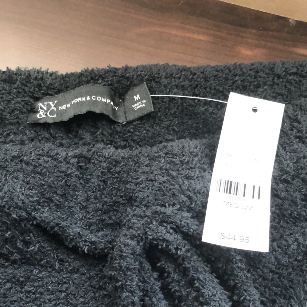 NWT choice of cozy fuzzy black or gray drawstring shorts - Picture 6 of 11